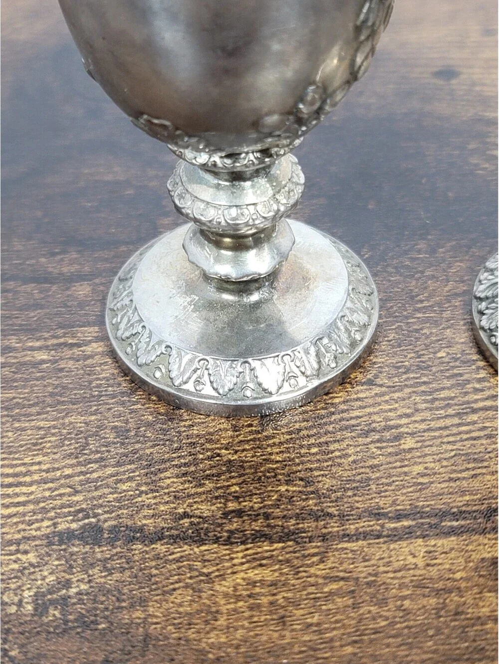 Vintage Ornate Silver Plated Goblet Pair